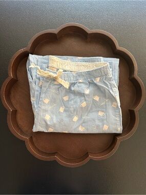 Women’s Love By Gap ~ Light Blue Pajama Pants with Coffee Print Size S